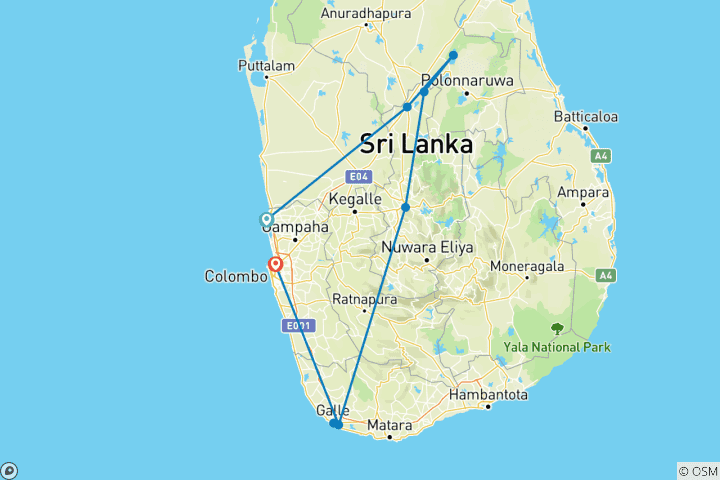 Map of Simply Sri Lanka