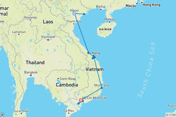 Kaart van De ultieme Vietnam-ervaring – 18 dagen