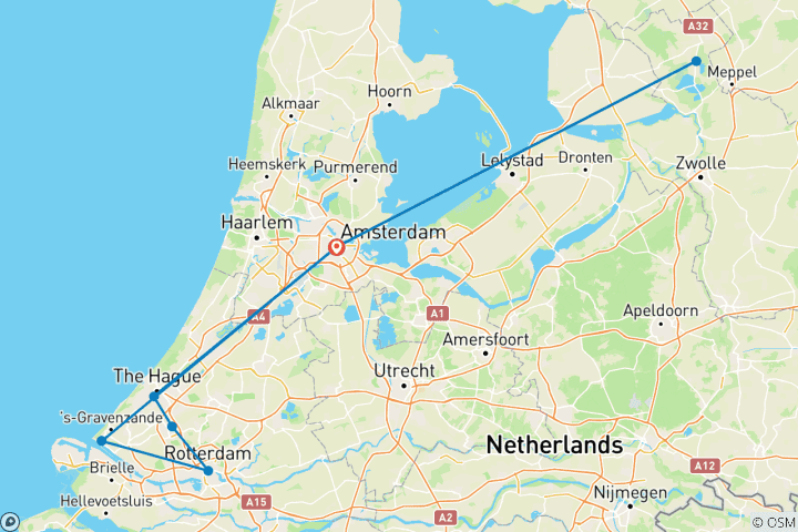 Carte du circuit Amsterdam : sérénité et merveilles urbaines - 5 jours