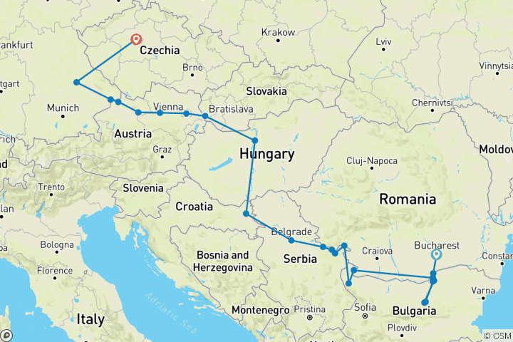 Map of Portraits of Eastern Europe (2028, Bucharest to Prague)