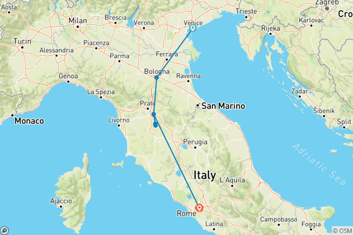 Map of Geluxe: Italy: Venice, Tuscany & the Heart of Rome