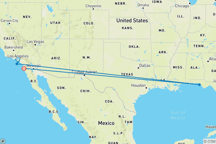 Map of Around Los Angeles and Back - Southern California