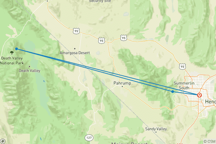 Carte du circuit Aventure dans la Vallée de la Mort