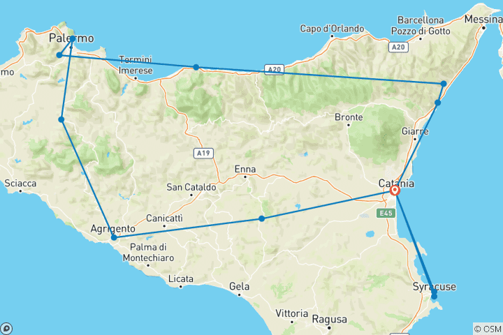 Kaart van Sicilia Bella