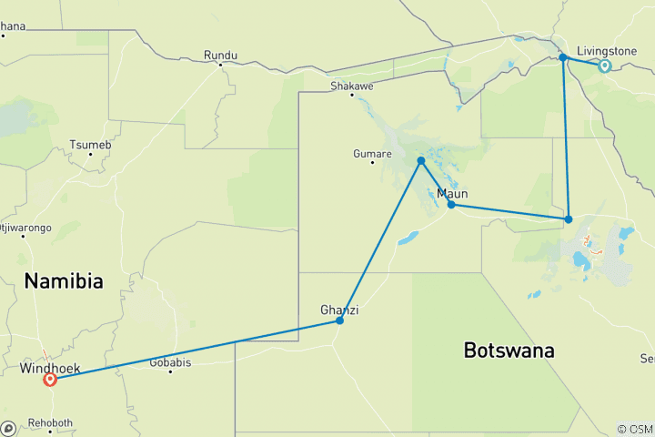 Carte du circuit Delta et Falls Westbound : Merveilles naturelles et faune