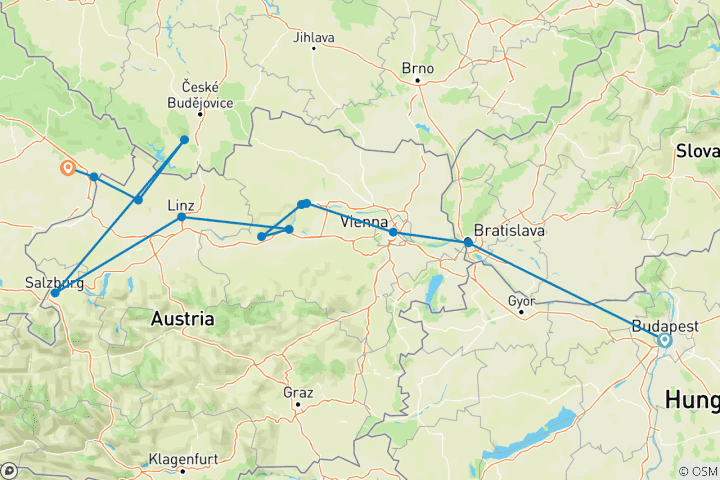 Map of Danube Dreams for Wine Lovers (Westbound) 2028