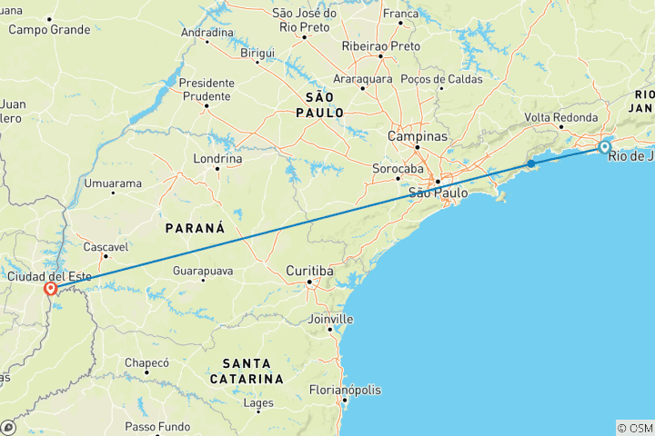 Mapa de Lo mejor de Brasil y el Iguazú - 10 días