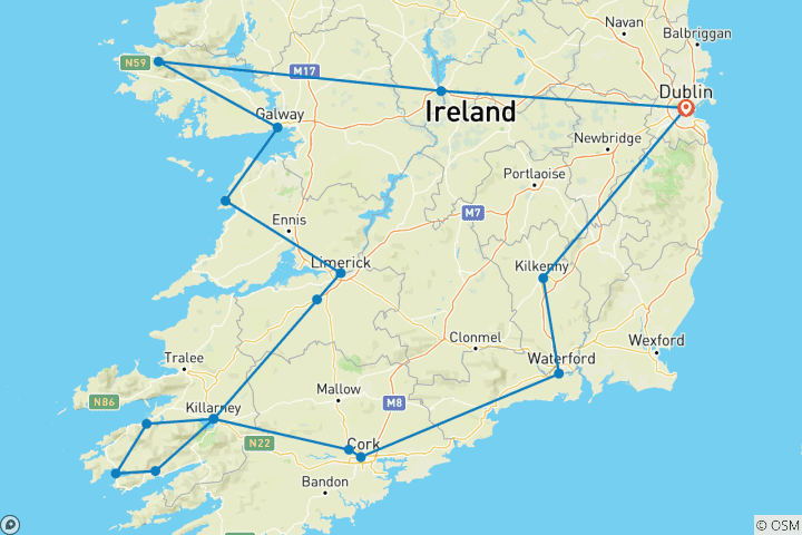 Map of Ireland Seasonal Explorer - 7 days