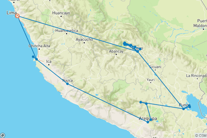 Mapa de Perú incluido