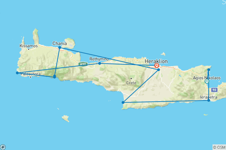 Kaart van Roadtrip: het beste van Kreta in 10 dagen