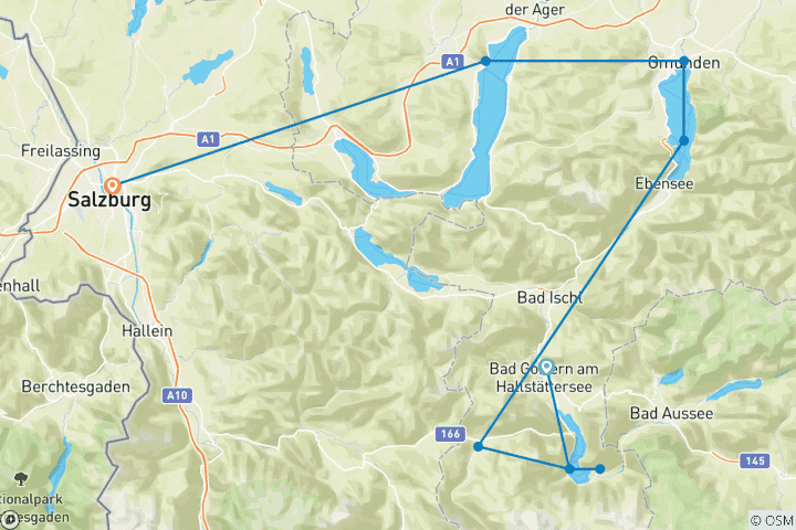 Carte du circuit Les joyaux de l'Autriche : les lacs et les panoramas les plus célèbres