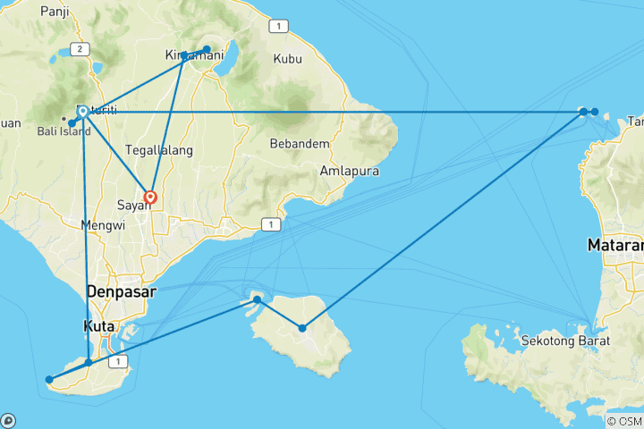 Map of Bali and the Neighboring Islands