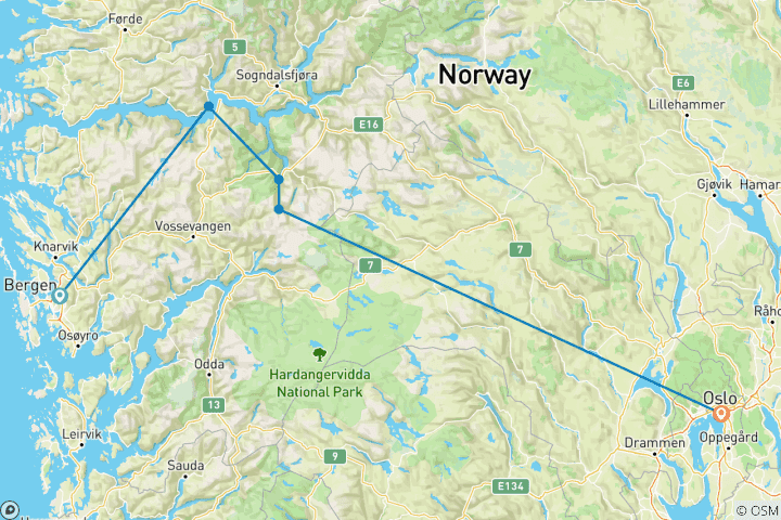 Map of Bergen to Oslo: Norway's Most Scenic Journeys