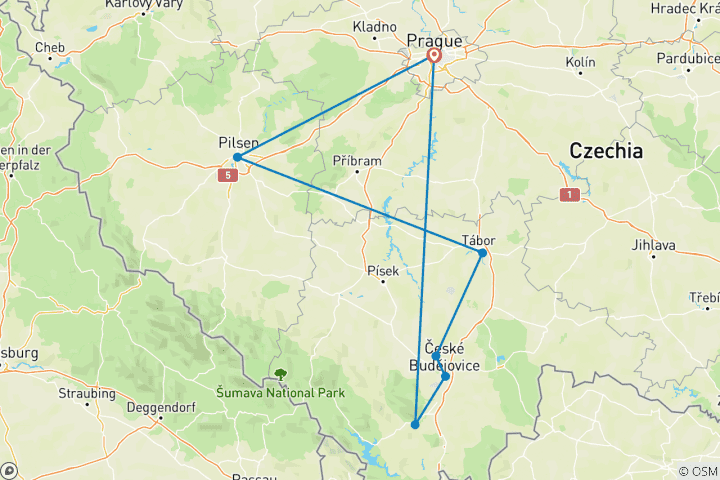Map of Between Stories and Castles (7 destinations)