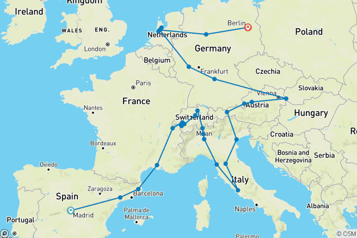 Map of Europe in Depth (including Sankt Goar)