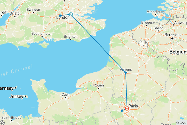 Map of From London To Paris (7 destinations)