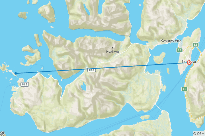 Kaart van Tromsø: de hoofdstad van het noorderlicht