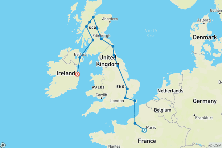 Map of A Life en Rose (18 destinations)
