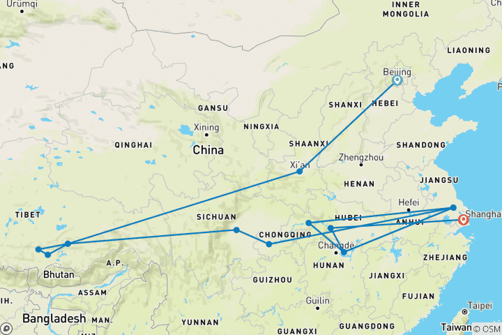 Karte von China mit Tibet