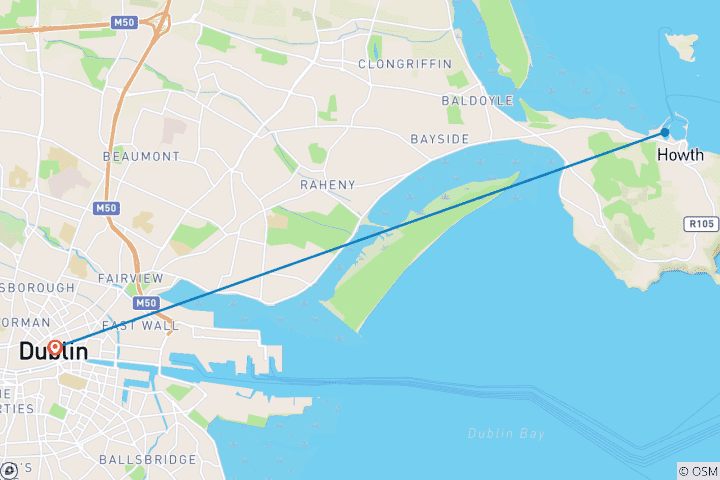 Carte du circuit Dublin : culture, pubs et falaises