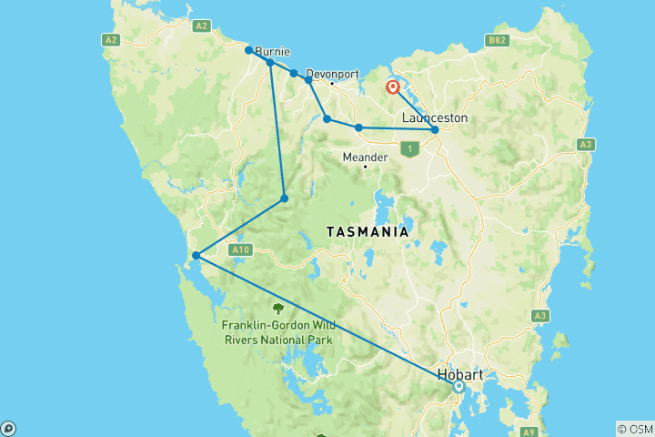Mapa de Iconos de la naturaleza salvaje de Tassie