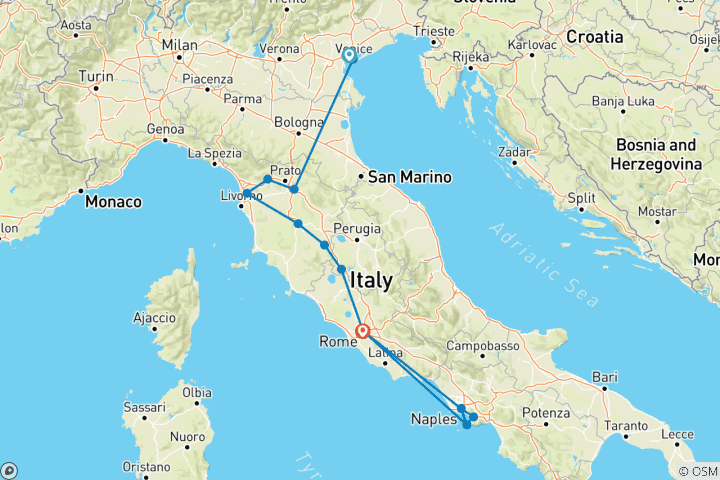Kaart van Het beste van Italië