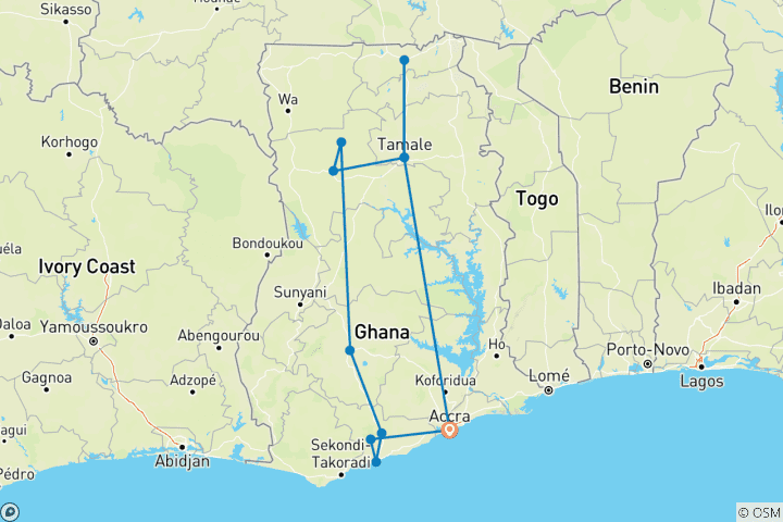 Map of The Best of Ghana - 12 Days - Private