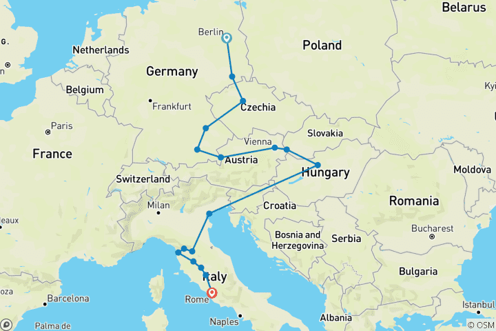 Kaart van Magisch Europa & Italië