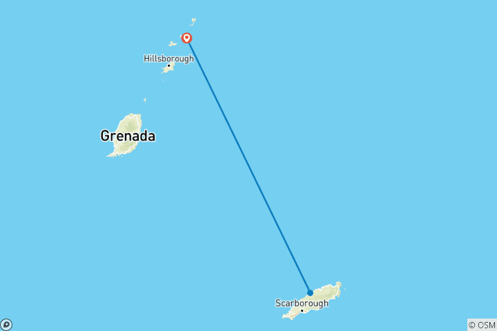 Carte du circuit 12 jours entre plages, jungle et lagons : Tobago et Trinidad, les Caraïbes à l'état sauvage