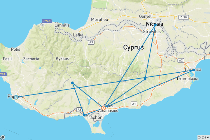 Carte du circuit Circuit « Les incontournables de Chypre » - 6 jours