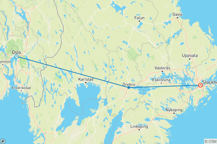 Kaart van Scandinavische hoofdsteden en betoverende landschappen – 4 dagen
