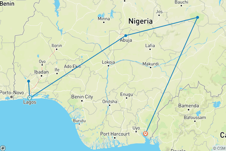 Mapa de Gran descubrimiento de Nigeria: 10 días