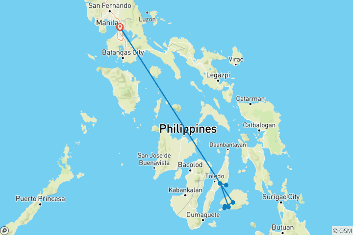 Karte von Schätze der Philippinen – 7 Tage