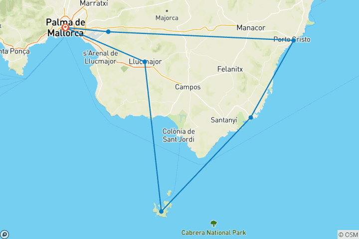 Kaart van Internationale zeilvakantie in Spanje – Palma de Mallorca