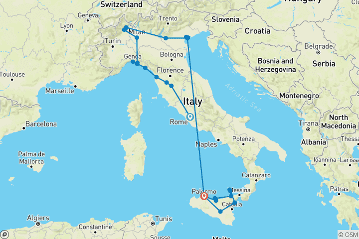 Kaart van Tutta Italia – incl. Sicilië & de Eolische eilanden