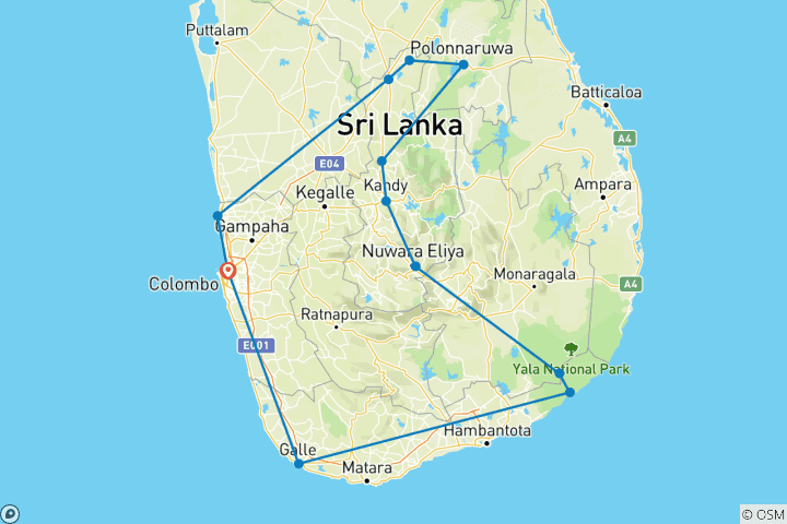 Kaart van Sri Lanka: betoverende wonderen