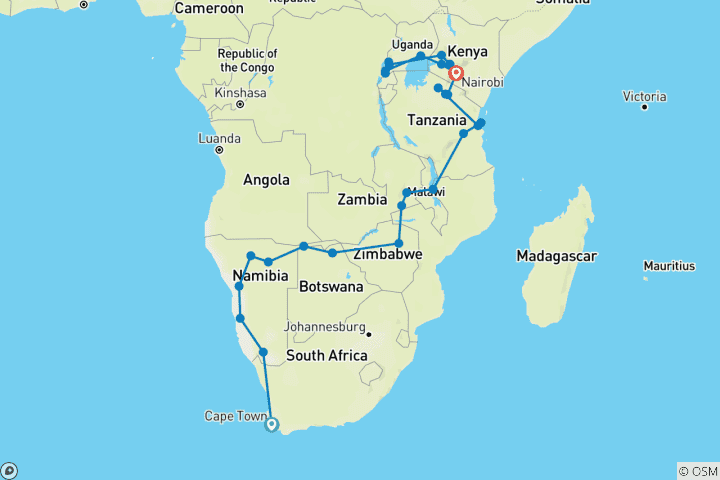 Map of Africa Encompassed Northbound