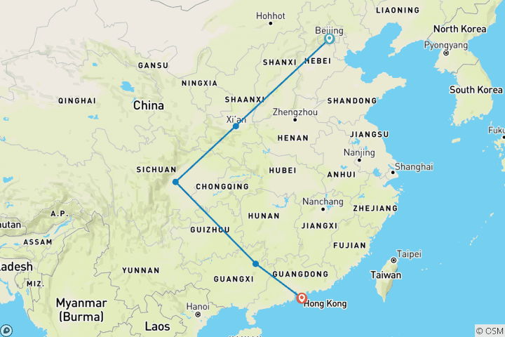 Map of China Family Holiday