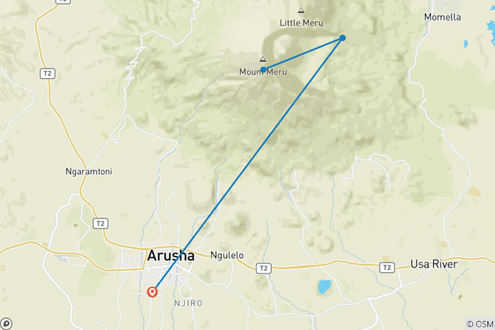 Map of Mount Meru Trekking