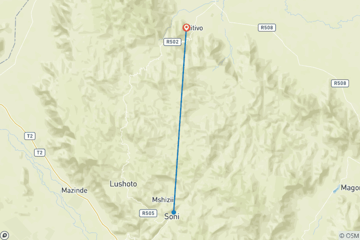 Carte du circuit Visite de la réserve forestière de Mazumbai