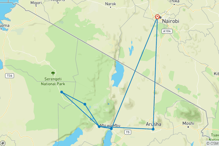 Map of Tanzania Family Safari