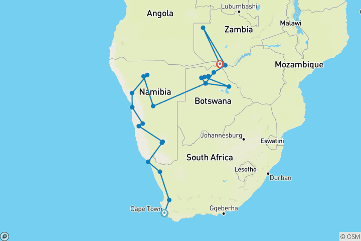 Map of The Grand Southern Safari