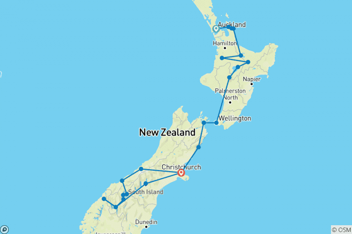 Map of Amplified NZ Tour