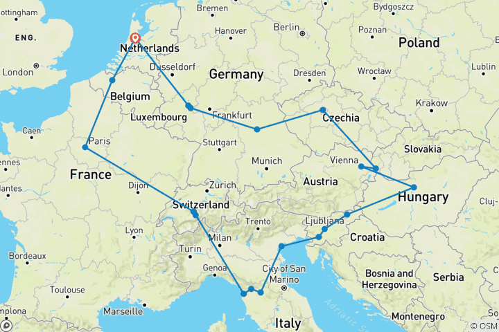 Carte du circuit Joyau de l'Europe