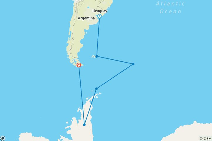 Map of Falklands, South Georgia & Antarctica