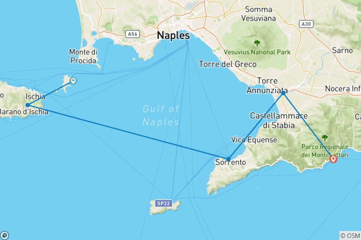 Map of Sail Italy: Procida to Amalfi