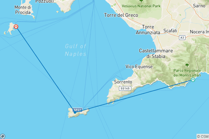 Carte du circuit Naviguez en Italie : D'Amalfi à Procida