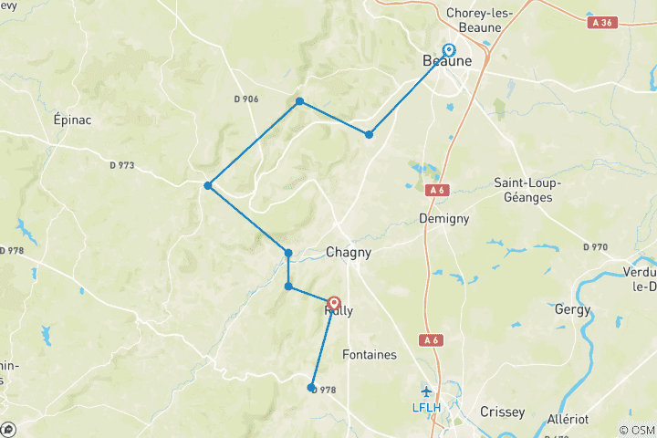 Map of Burgundy Vineyard Trails