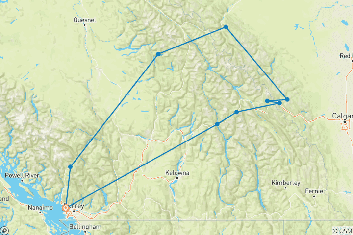 Map of Canadian Rockies