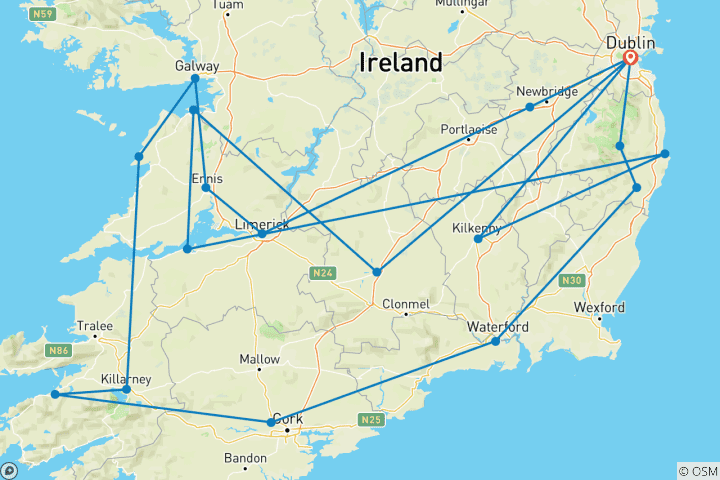 Carte du circuit Introduction à l'Irlande